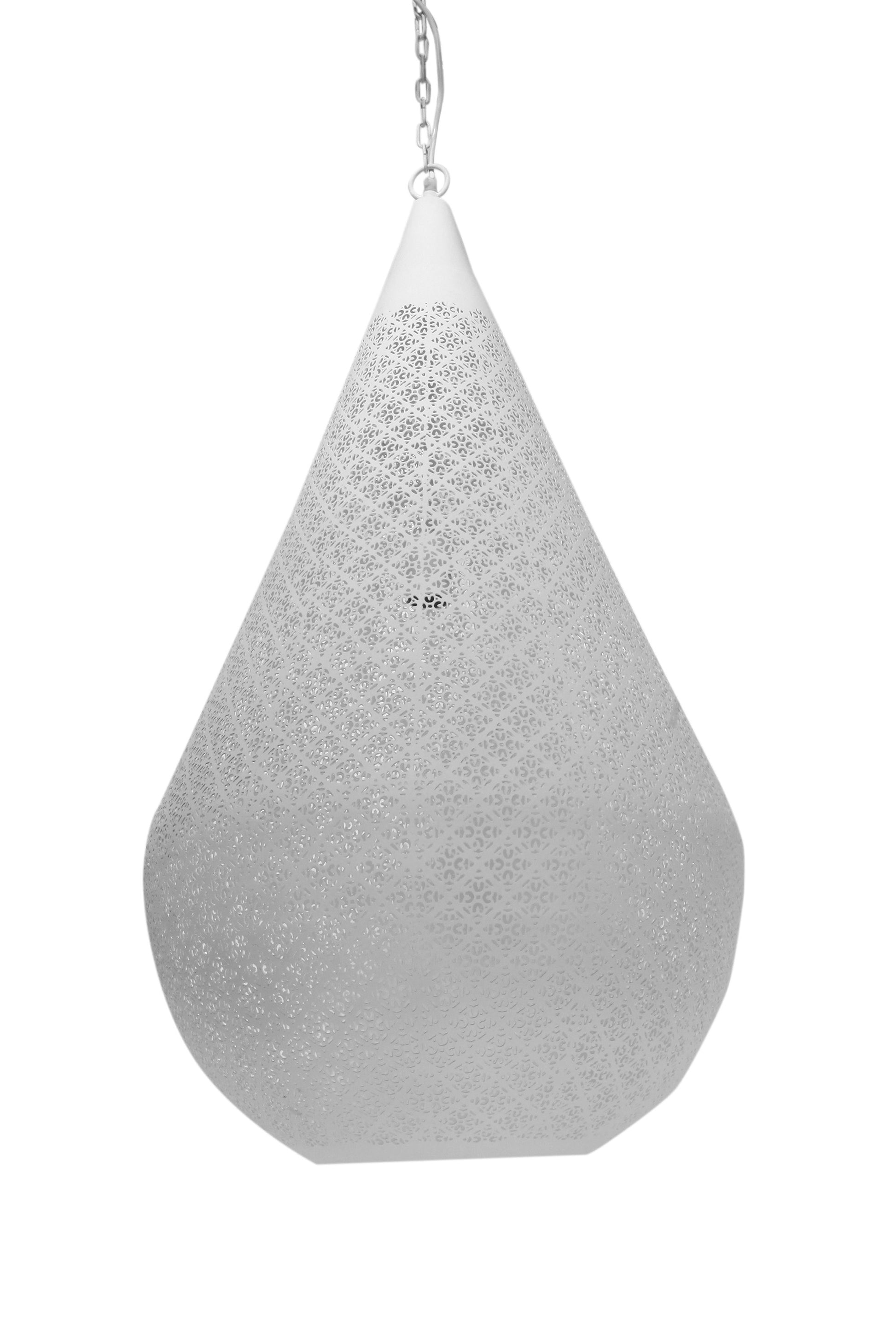 Europa Medium - White - Perforated Teardrop Pendant Light-abc