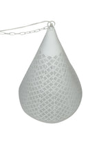 Europa Medium - White - Perforated Teardrop Pendant Light-abc