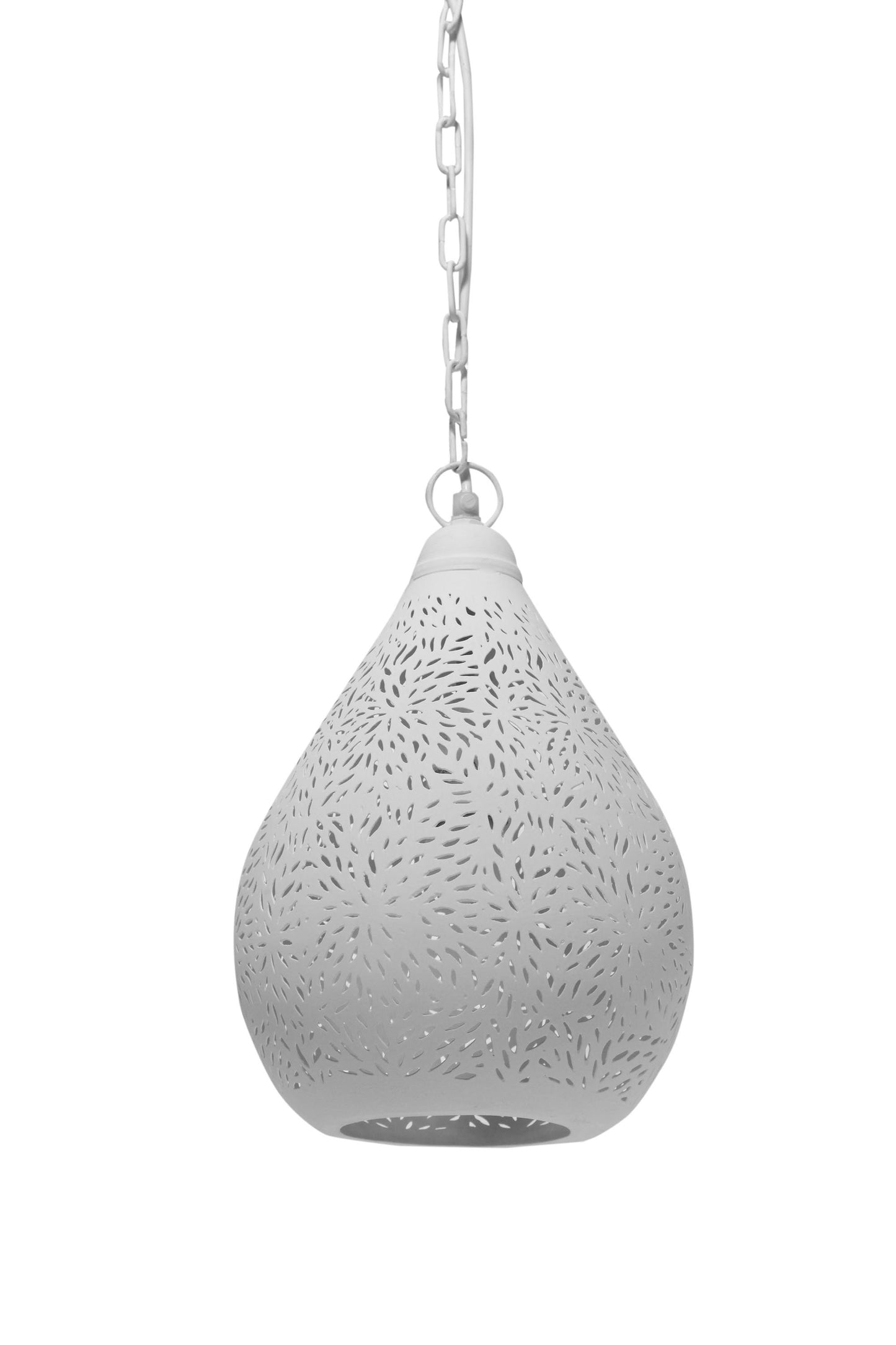 Europa Small - White - Perforated Teardrop Pendant Light-abc