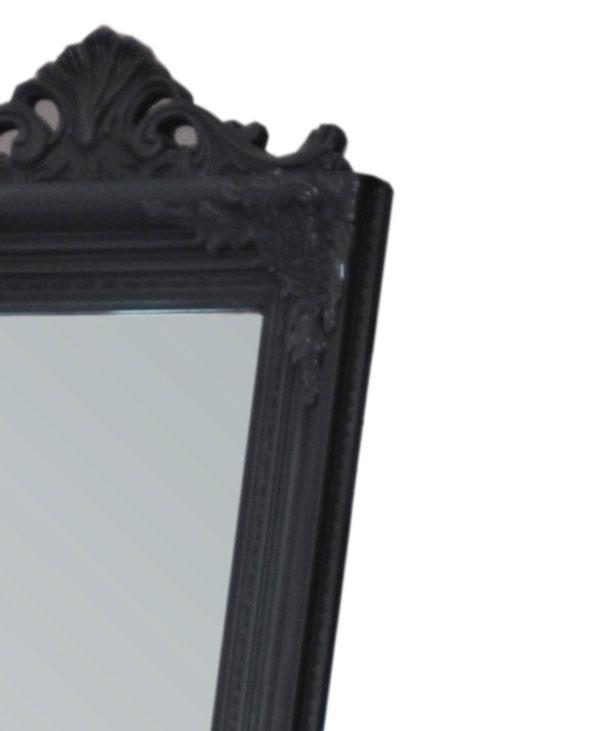 Evelyn Ornate Mirror Stand Black 180cm-abc