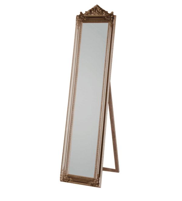Evelyn Ornate Mirror Stand Champagne 180cm-abc