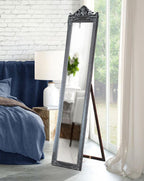 Evelyn Ornate Mirror Stand Silver 180cm-abc