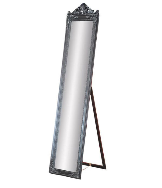 Evelyn Ornate Mirror Stand Silver 180cm-abc
