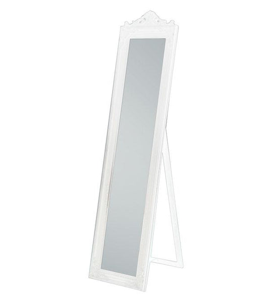 Evelyn Ornate Mirror Stand White 190cm-abc