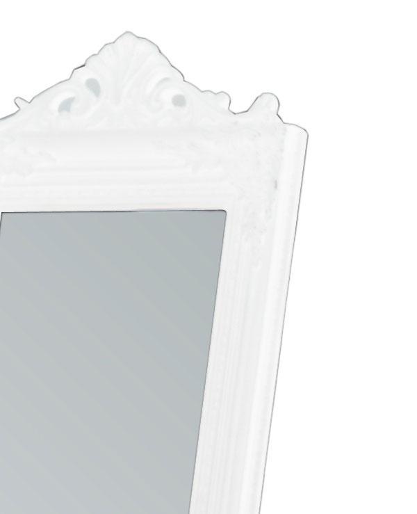 Evelyn Ornate Mirror Stand White 190cm-abc