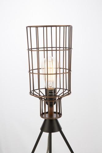 Barrel Iron Wire Midcentury Table Lamp-abc