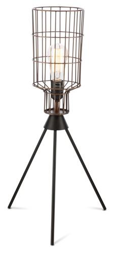 Barrel Iron Wire Midcentury Table Lamp-abc