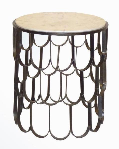 FISH SCALE SIDE TABLE - DARK BRONZE-abc