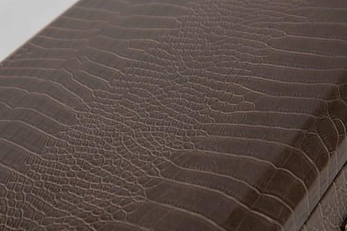 New York Three Drawer Bedside Unit Faux Crocodile Leather-abc