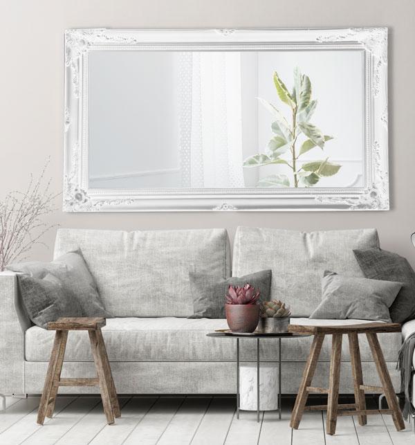 Felicity Ornate Mirror Brushed White 178cm-abc