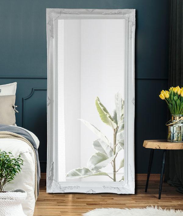 Felicity Ornate Mirror White Gloss 178cm-abc