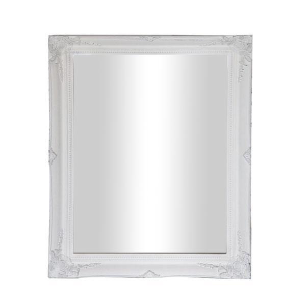 Felicity Ornate Mirror Brushed White 90cm-abc