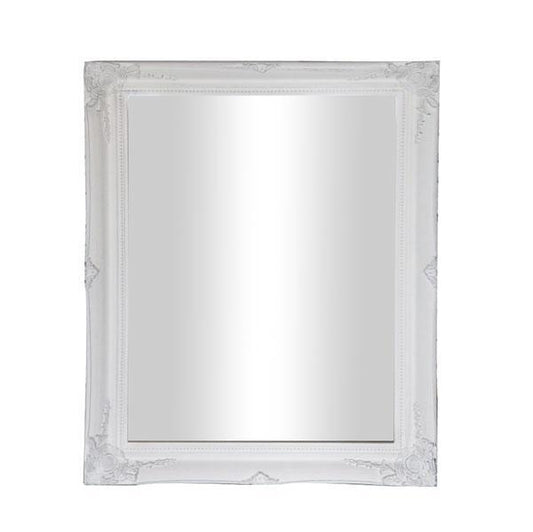 Felicity Ornate Mirror Brushed White 90cm-abc