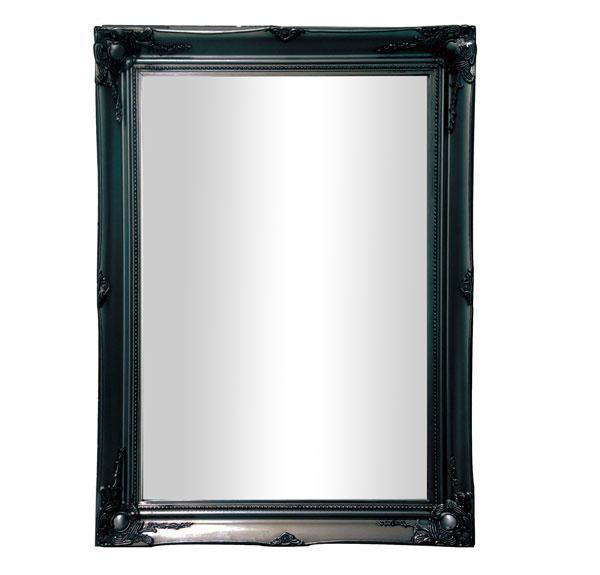 Felicity Ornate Mirror Gloss Black 90cm-abc