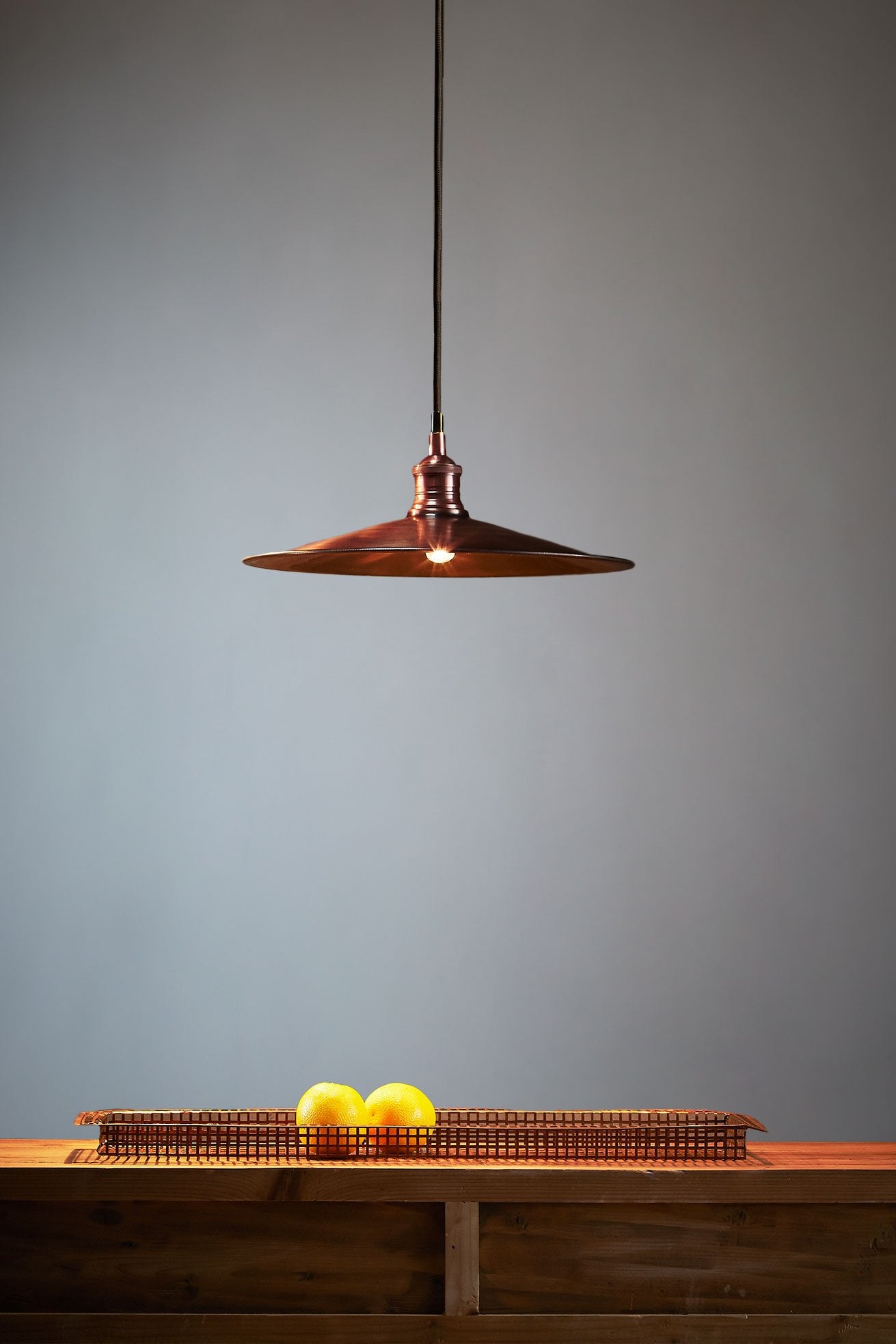 Forbes 2 Large - Antique Copper - Dish Pendant Light-abc