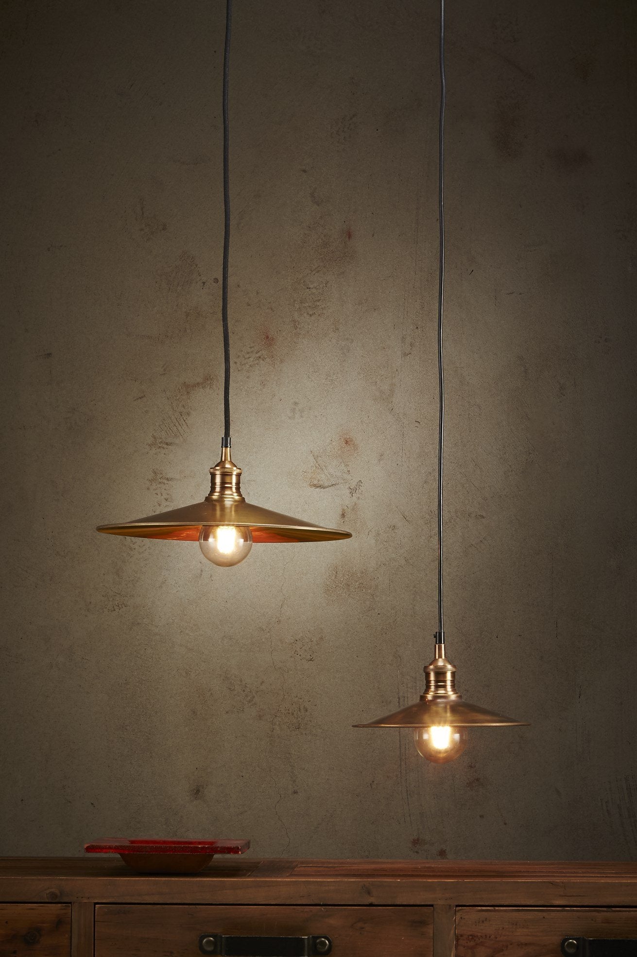 Forbes Small - Antique Brass - Dish Pendant Light-abc