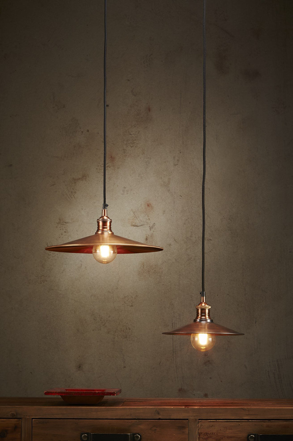 Forbes 2 Small - Antique Copper - Dish Pendant Light-abc