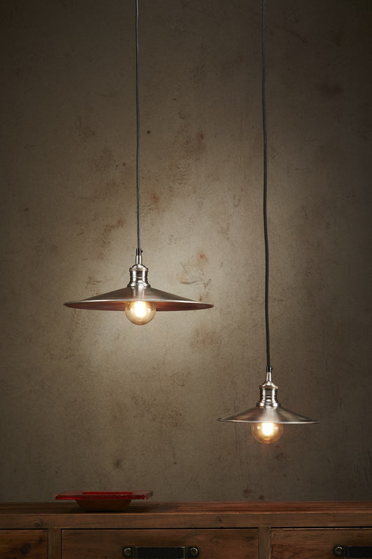 Forbes Small - Antique Silver - Dish Pendant Light-abc