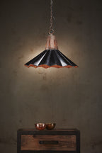 Francis - Old Black - Fluted Iron Pendant Light-abc