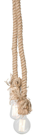 Pendant 2 Lamp Wood Hemp Rope-abc