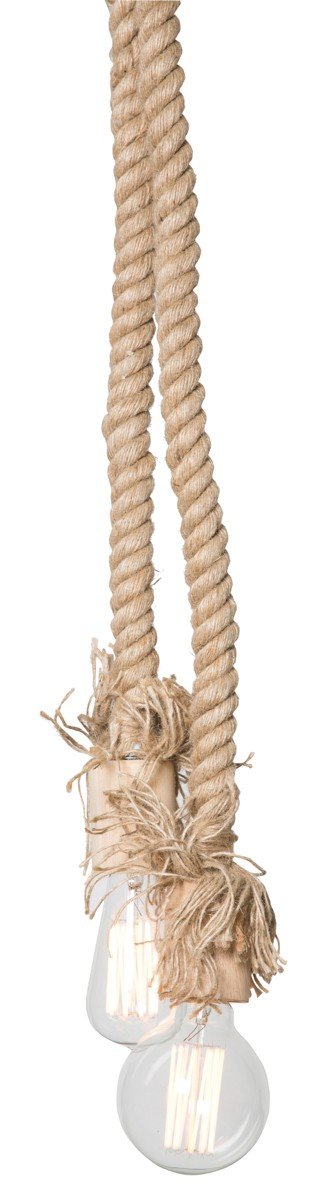 Pendant 2 Lamp Wood Hemp Rope-abc