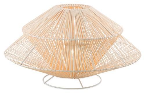 Iron and Rattan Two Tier Table Lamp-abc