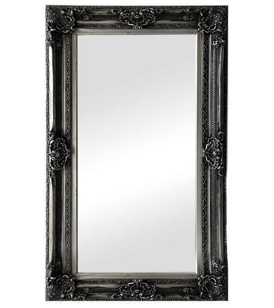 Gabriel Ornate Mirror Antique Silver 180cm-abc