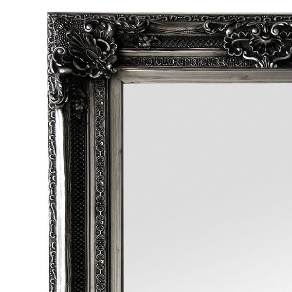 Gabriel Ornate Mirror Antique Silver 180cm-abc