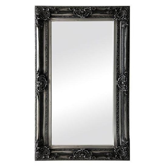 Gabriel Ornate Mirror Antique Silver 200cm-abc