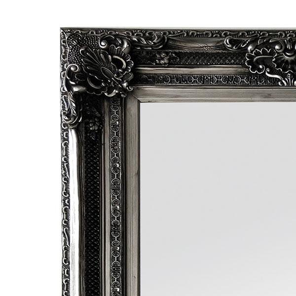 Gabriel Ornate Mirror Antique Silver 200cm-abc