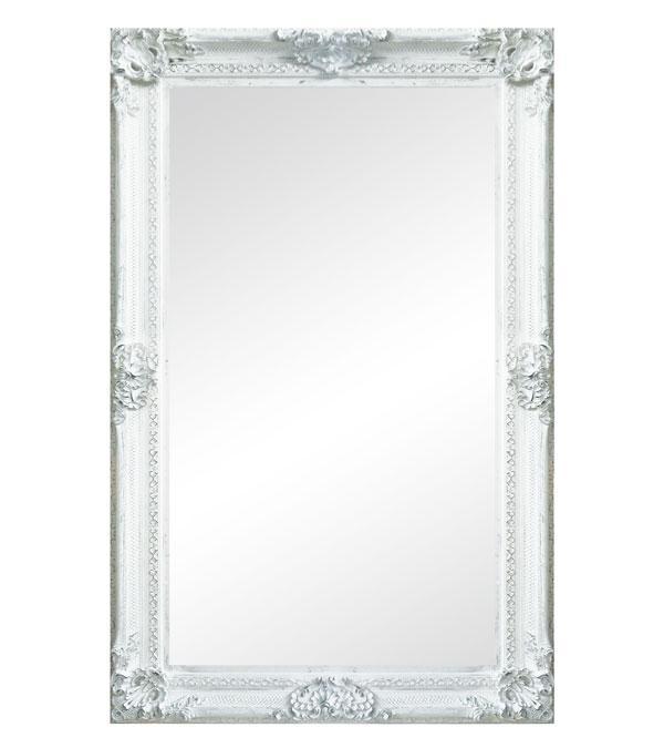 Gabriel Ornate Mirror Brushed White 180cm-abc