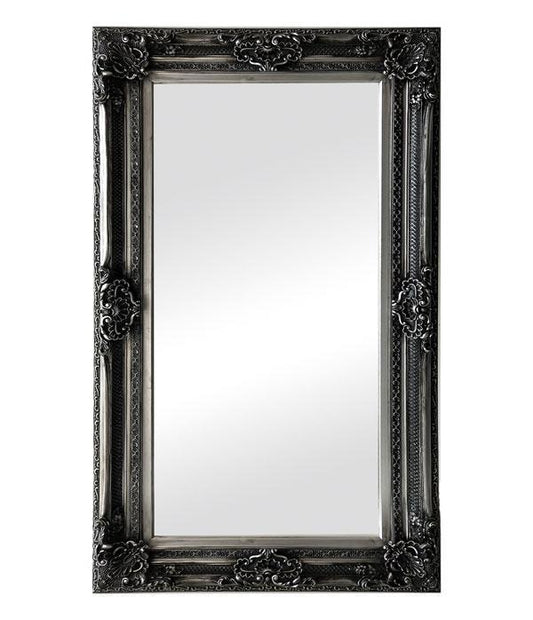Gabriel Ornate Mirror Antique Silver 220cm-abc