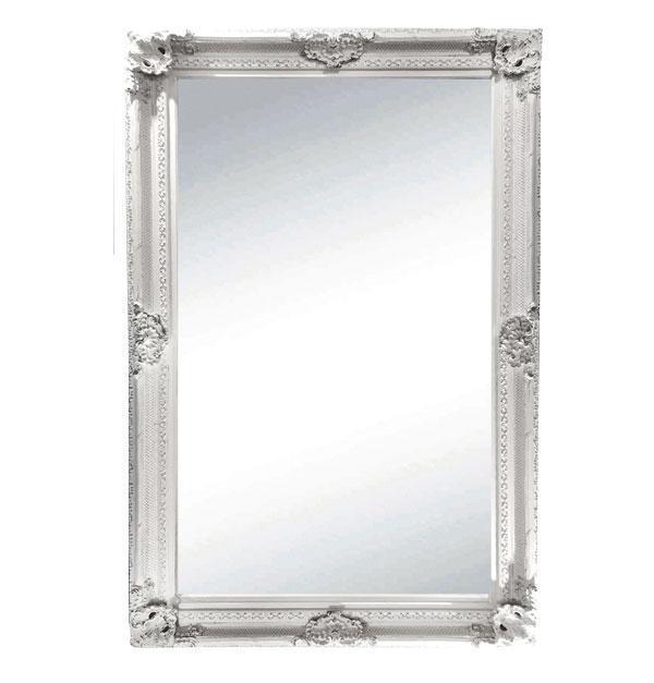 Gabriel Ornate Mirror Brushed White 220cm-abc