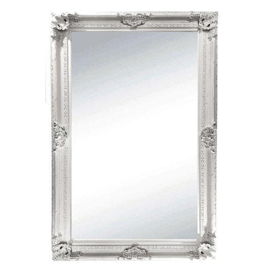 Gabriel Ornate Mirror Brushed White 220cm-abc