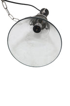 Galveston Small - Antique Silver/Clear - Hand Blown Glass Adjustable Cone Pendant Light-abc