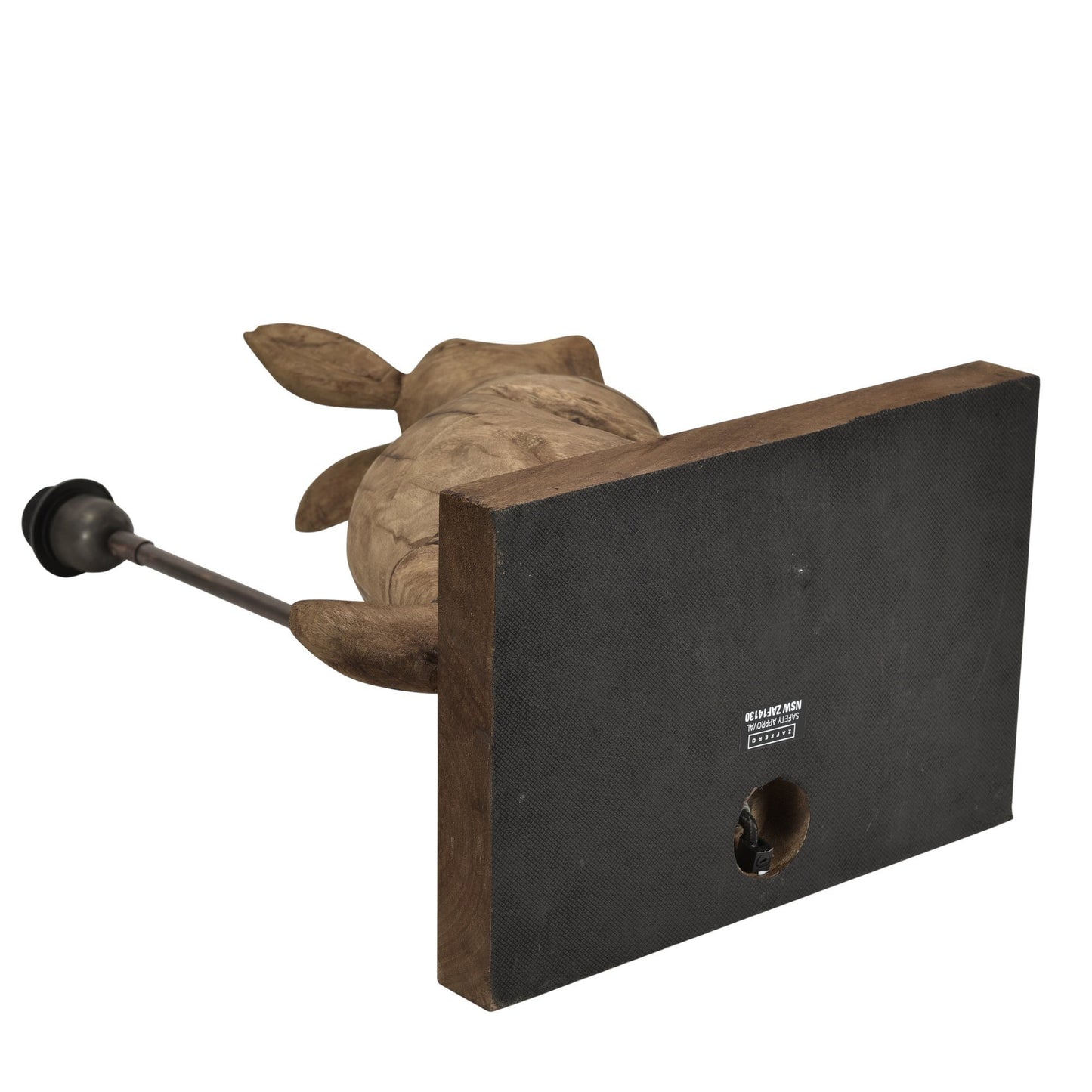 Garfunkel - Dark Natural - Large Wooden Rabbit Table Lamp-abc