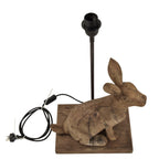 Garfunkel - Dark Natural - Large Wooden Rabbit Table Lamp-abc
