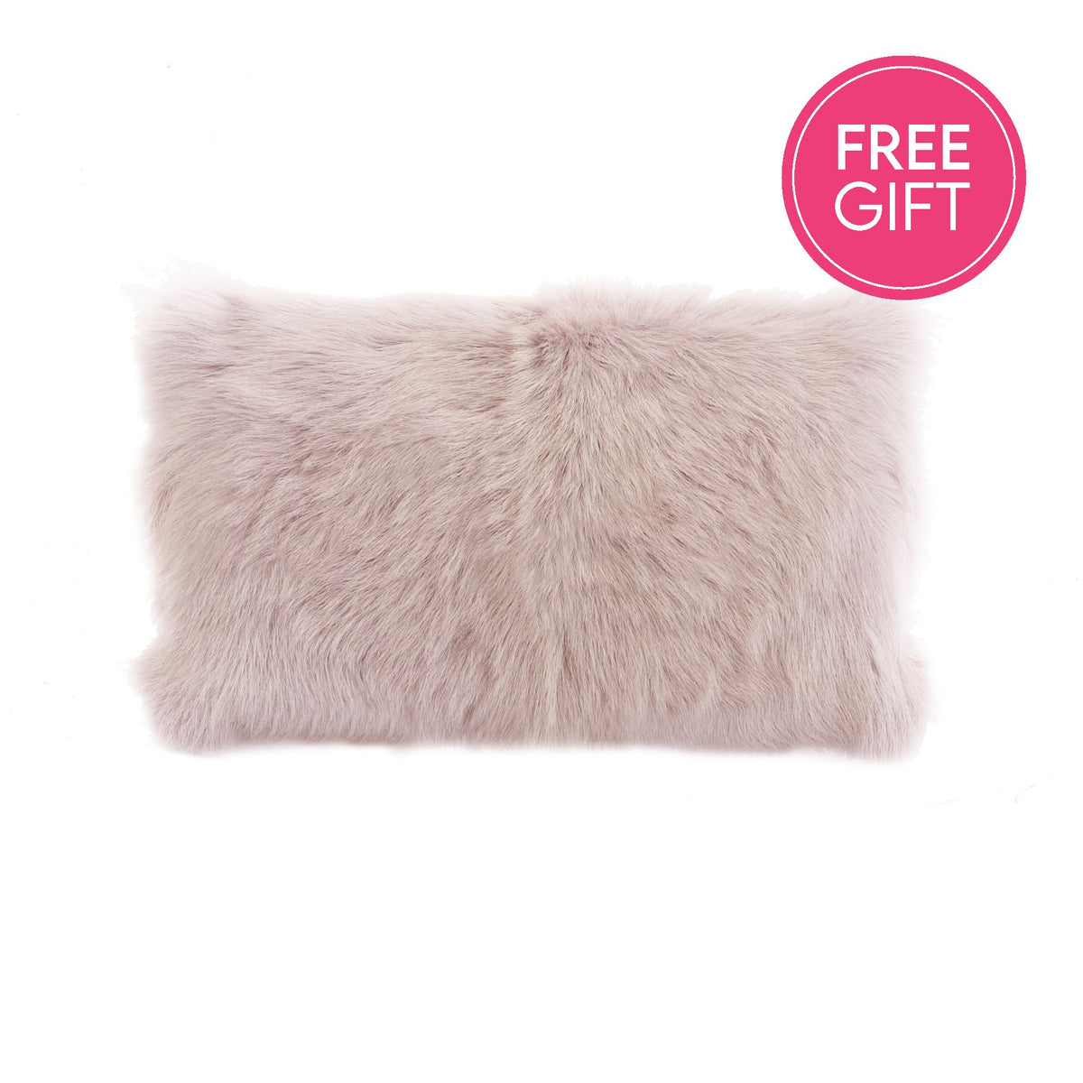 Goat Fur Lumbar Cushion - Orchid-abc
