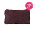 Goat Fur Lumbar Cushion - Plum-abc