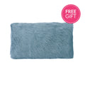 Goat Fur Lumbar Cushion - Smoke Blue-abc