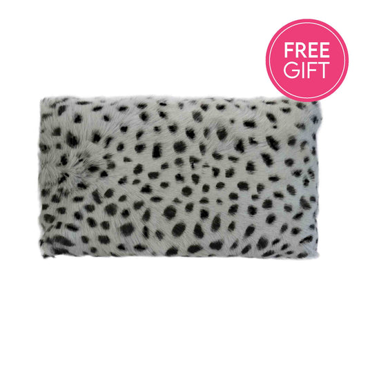 Goat Fur Lumbar Cushion - Serengeti Grey-abc