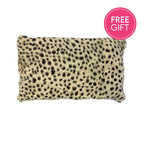 Goat Fur Lumbar Cushion - Serengeti Tan-abc