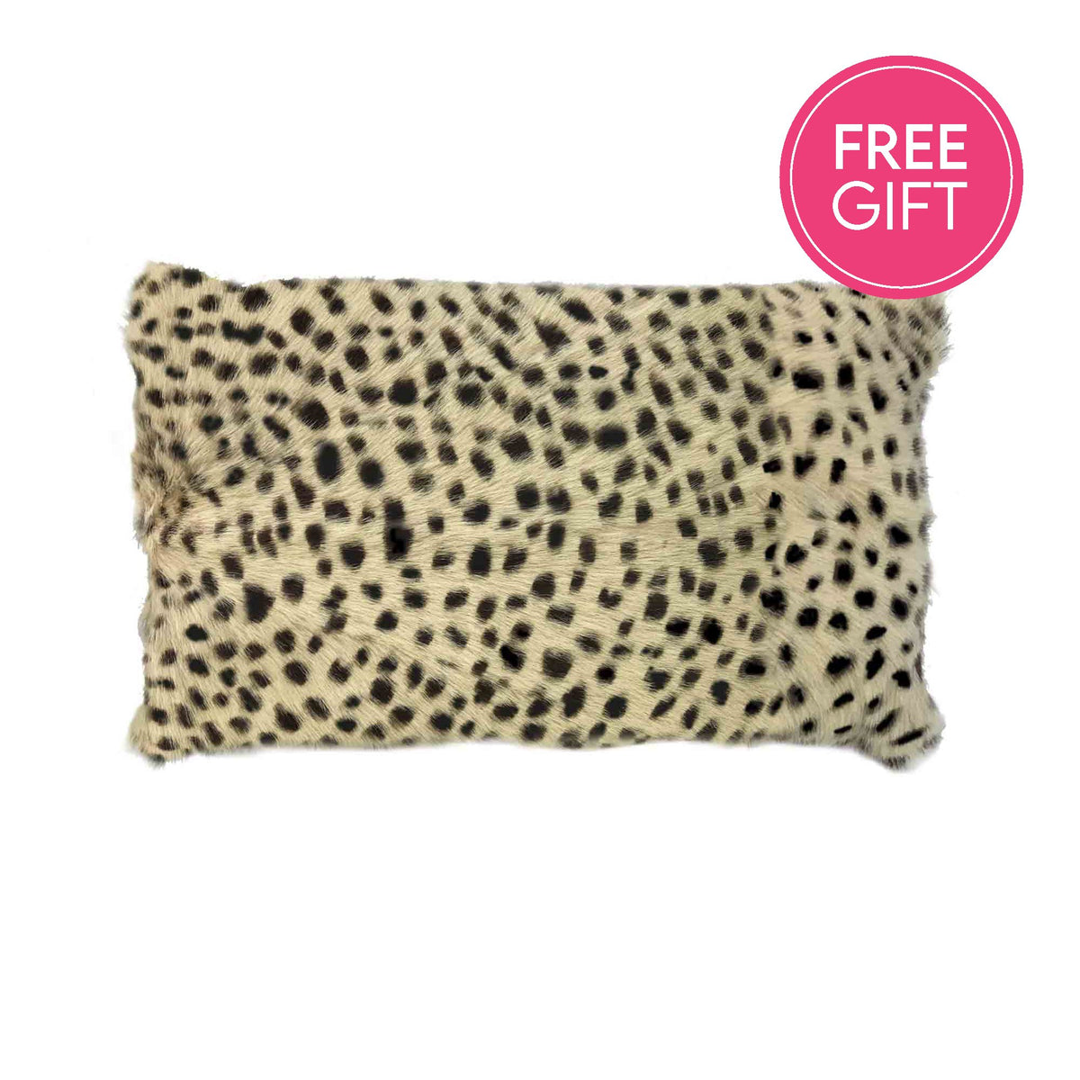 Goat Fur Lumbar Cushion - Serengeti Tan-abc