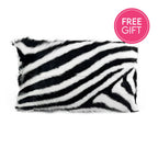 Goat Fur Lumbar Cushion - Zebra-abc