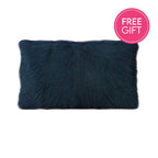 Goat Fur Lumbar Cushion - Royal Navy-abc