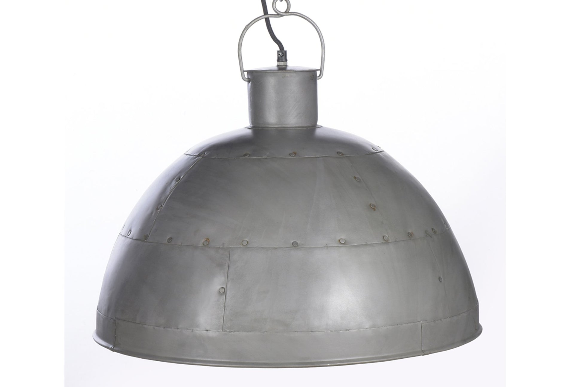 Granada Medium - Vintage Grey - Iron Riveted Dome Pendant Light-abc