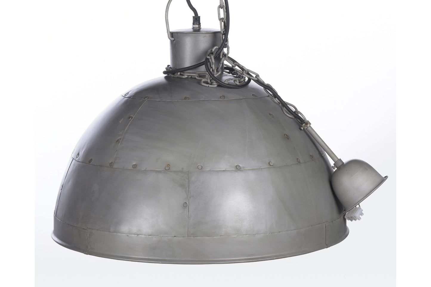 Granada Medium - Vintage Grey - Iron Riveted Dome Pendant Light-abc