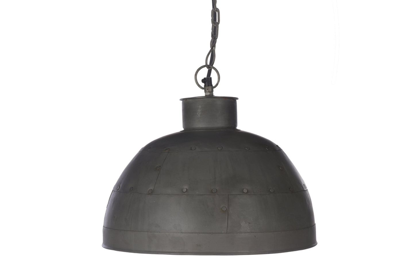 Granada Small - Vintage Grey - Iron Riveted Dome Pendant Light-abc