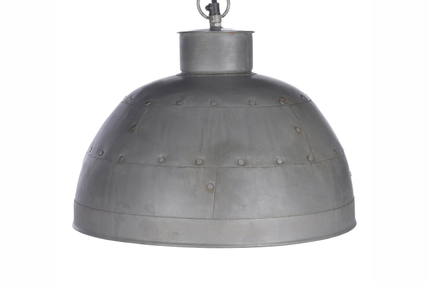 Granada Small - Vintage Grey - Iron Riveted Dome Pendant Light-abc