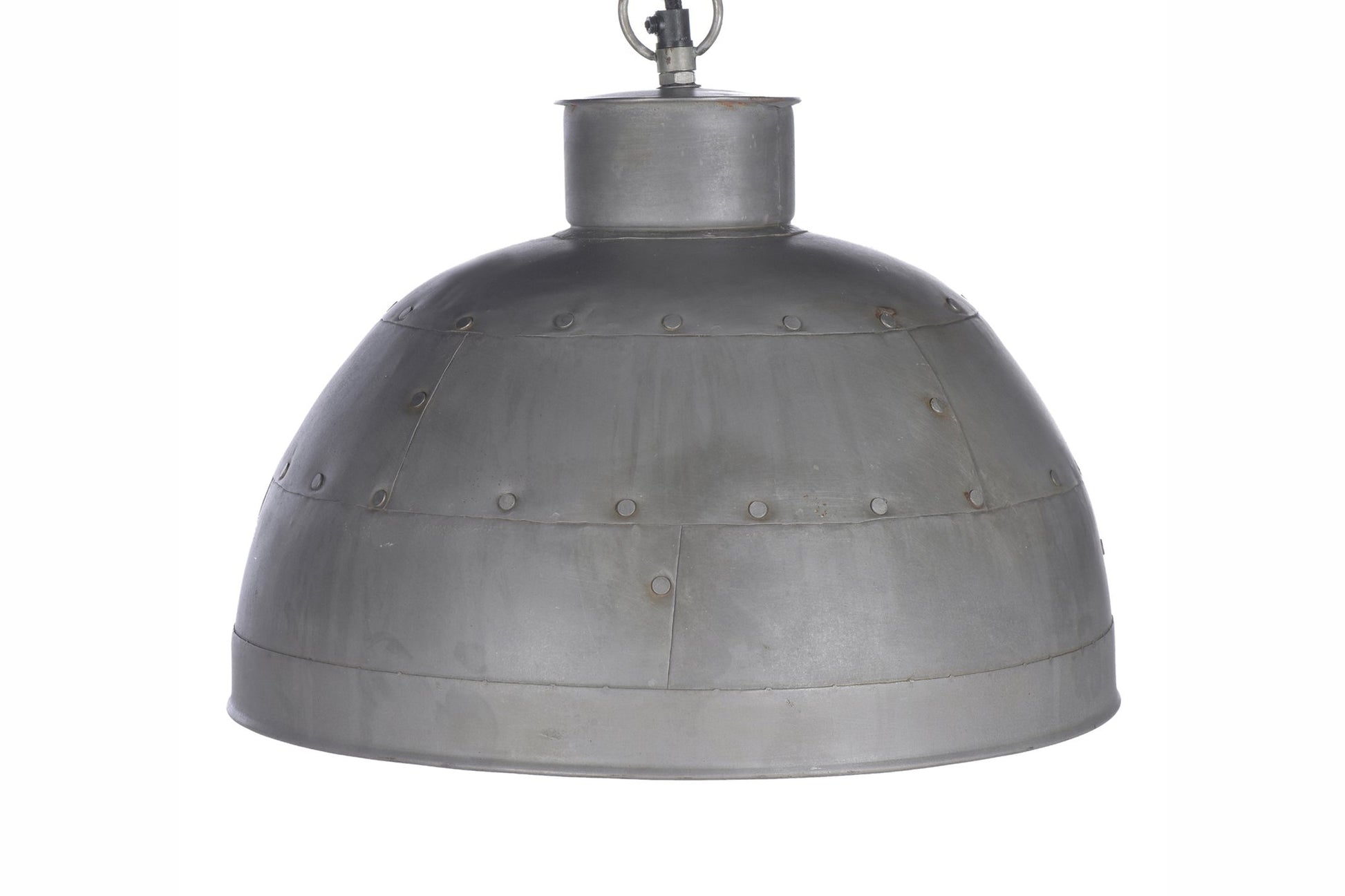 Granada Small - Vintage Grey - Iron Riveted Dome Pendant Light-abc